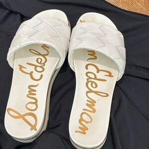 Sam Edelman White Slide Sandals